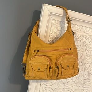 New Mustard Vegan Shoulder Bag/Backpack/Crossbody Bag.